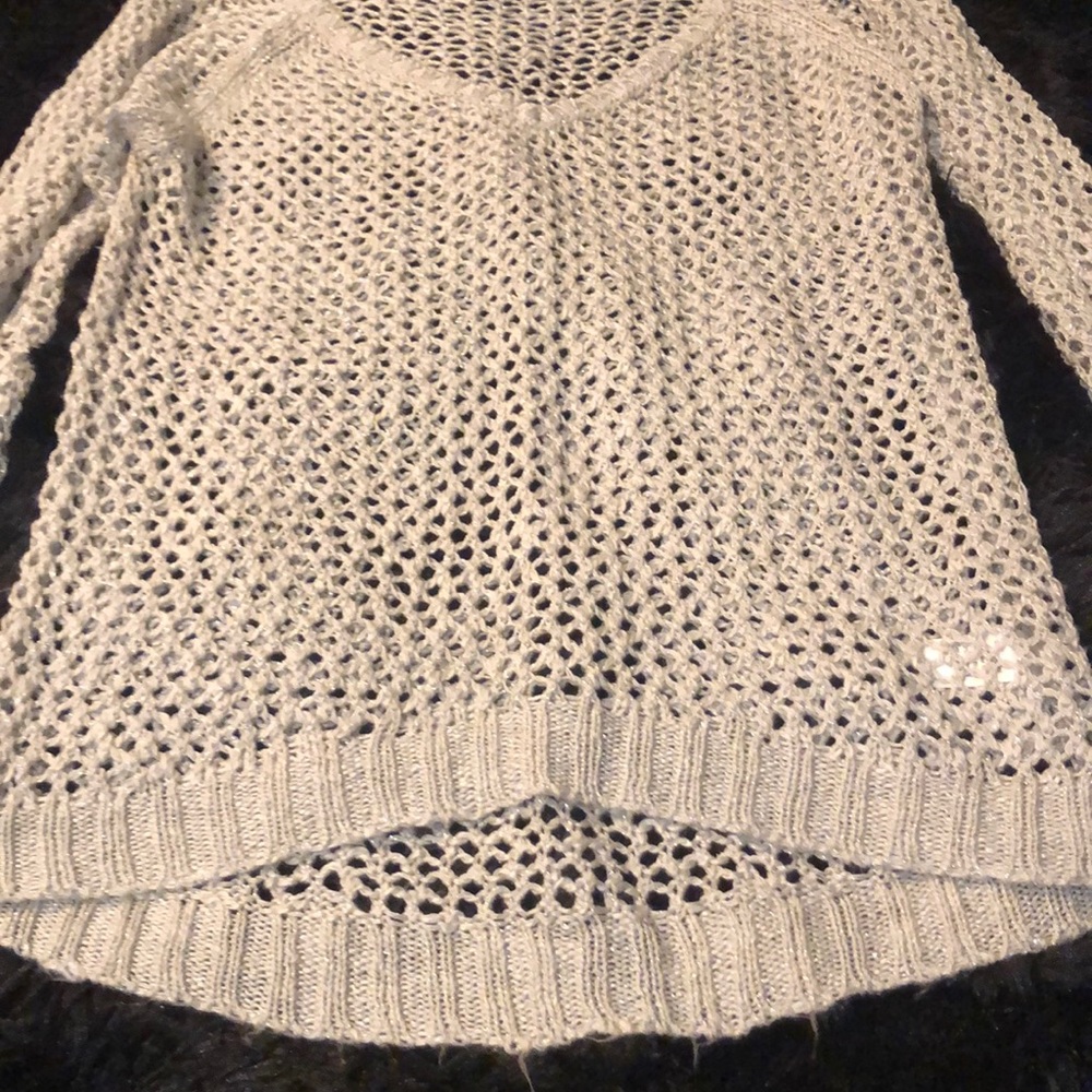 Gray with Silver Metallic sweater